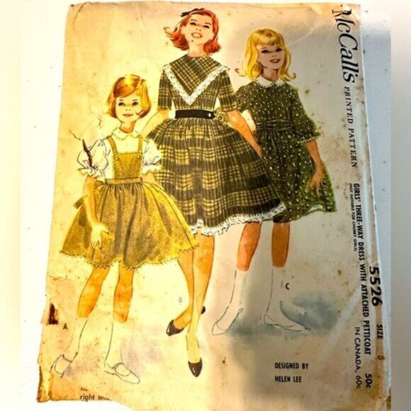 60’s Petticoat Dress McCalls 5526 Sewing Pattern Child  Size 8 - Picture 1 of 3